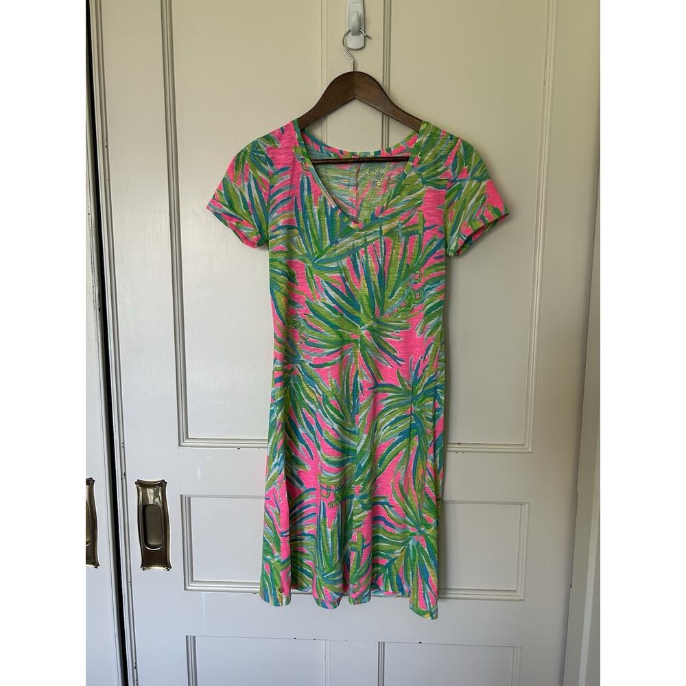 Lilly Pulitzer Tropical Shift Dress Womens Size XS Pink Green Vacation Colorful